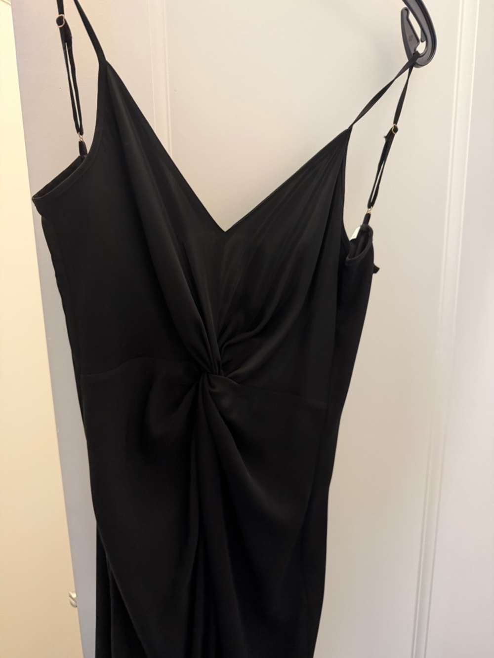 Amanda Uprichard Black Twist-Front Camisole